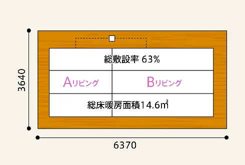 14畳間ヒーター敷設図
